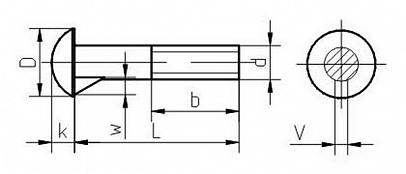 ROUND HEAD NIBBED BOLTS PROPERTY CLASS 3.6 GOST 7783-81