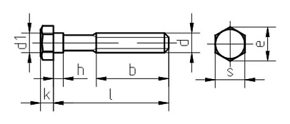 REDUCED HEXAGON HEAD BOLTS WITH GUIDE NECK ACCURACY CLASS B PROPERTY CLASS 4.8, 5.8, 8.8, 10.9 GOST 7795-70