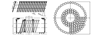 CALIBRATED MACHINE QUALITY RING SHANK NAILS, WIRE COLLATED TU BY 400024166.006-2008